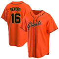 Jamed SF.Giants #16 Rafael Devers Player Orange Home Game Stitched Jerseys
