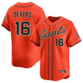 Jamed SF.Giants #16 Rafael Devers Player Orange Home Limited Stitched Jerseys