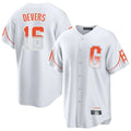 Jamed SF.Giants #16 Rafael Devers Player White City Connect Home Game Stitched Jerseys