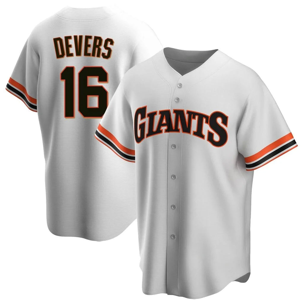 Jamed SF.Giants #16 Rafael Devers Player White Throwback Cooperstown Collection Home Game Stitched Jerseys