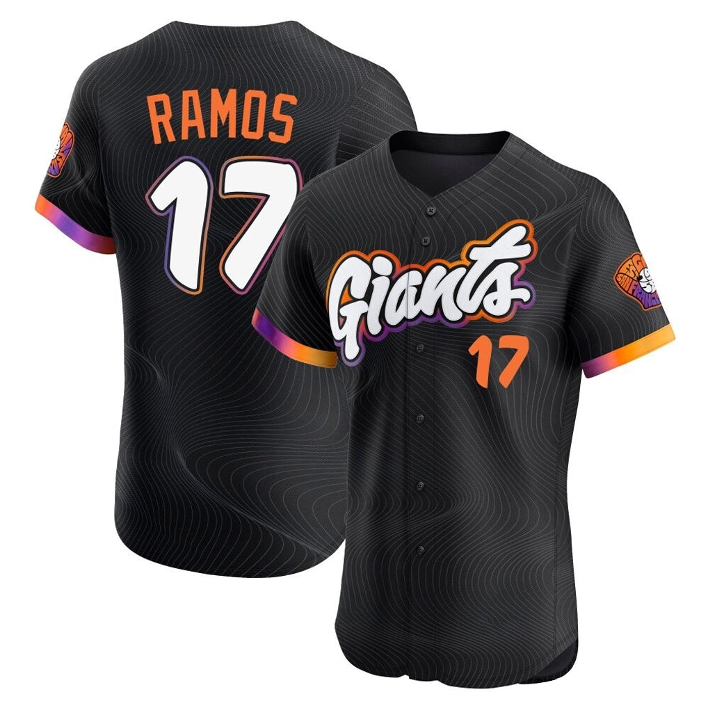 Jamed SF.Giants #17 Heliot Ramos Player Black 2025 City Connect Home Limited Elite Stitched Jerseys