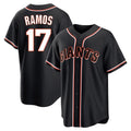 Jamed SF.Giants #17 Heliot Ramos Player Black Fashion Out Home Limited Stitched Jerseys