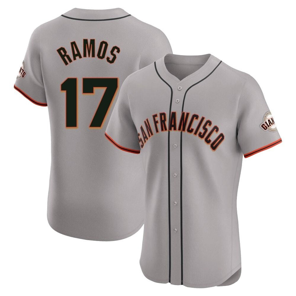 Jamed SF.Giants #17 Heliot Ramos Player Gray Home Limited Elite Stitched Jerseys