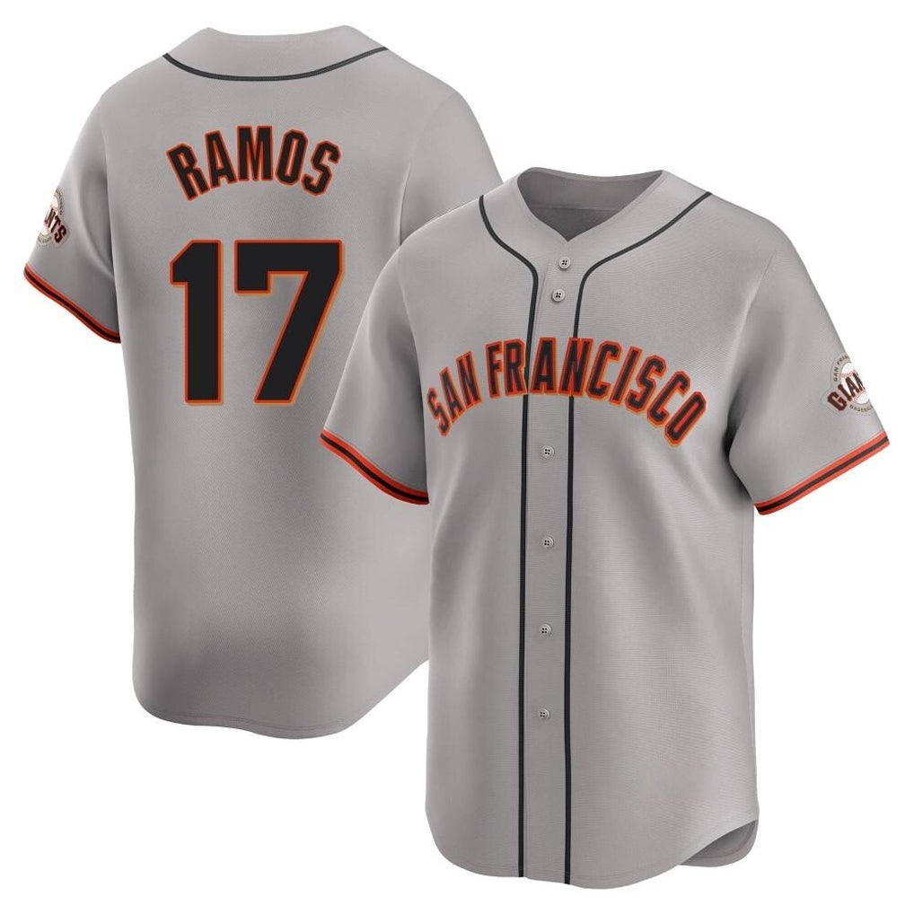 Jamed SF.Giants #17 Heliot Ramos Player Gray Home Limited Stitched Jerseys