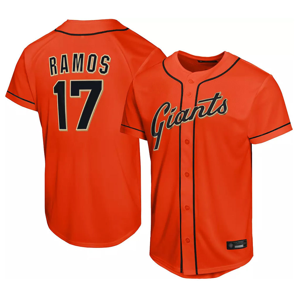 Jamed SF.Giants #17 Heliot Ramos Player Orange Home Limited Stitched Jerseys