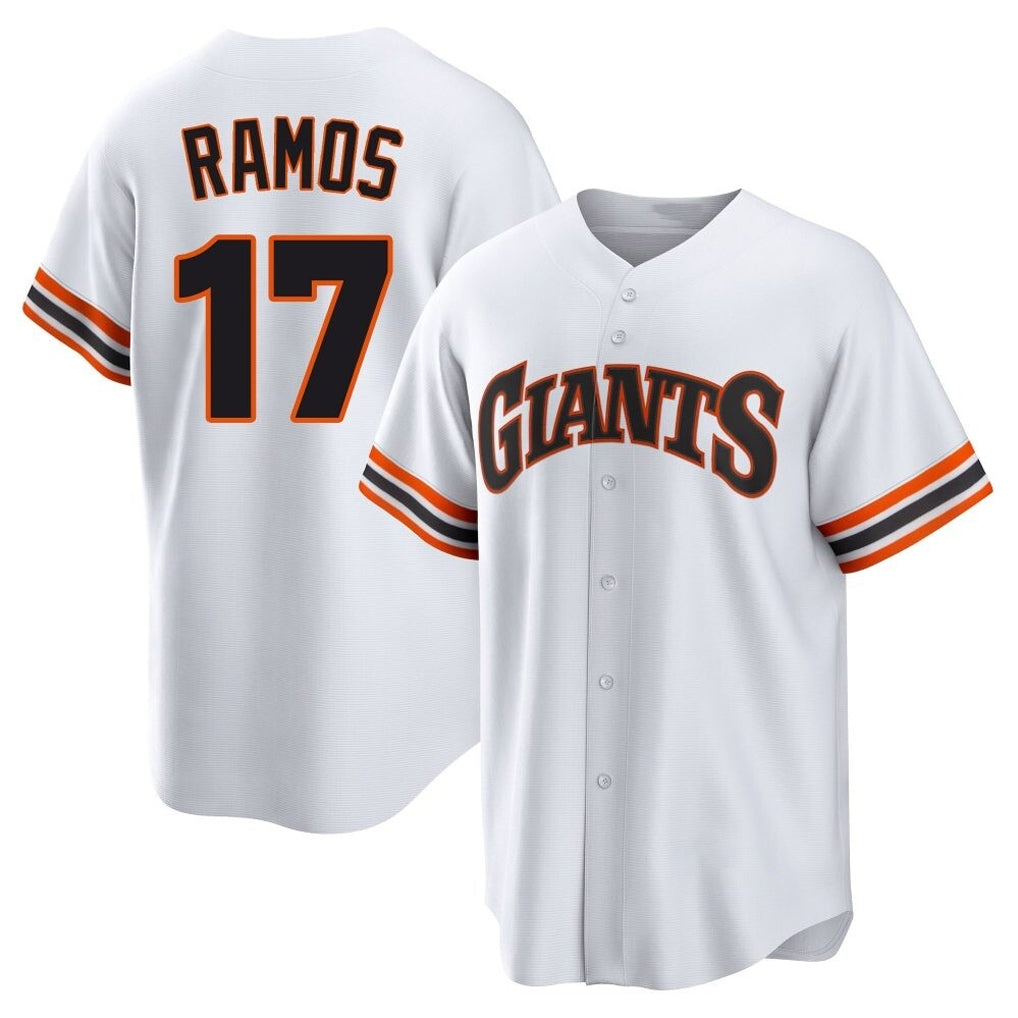 Jamed SF.Giants #17 Heliot Ramos Player White Home Game Stitched Jerseys