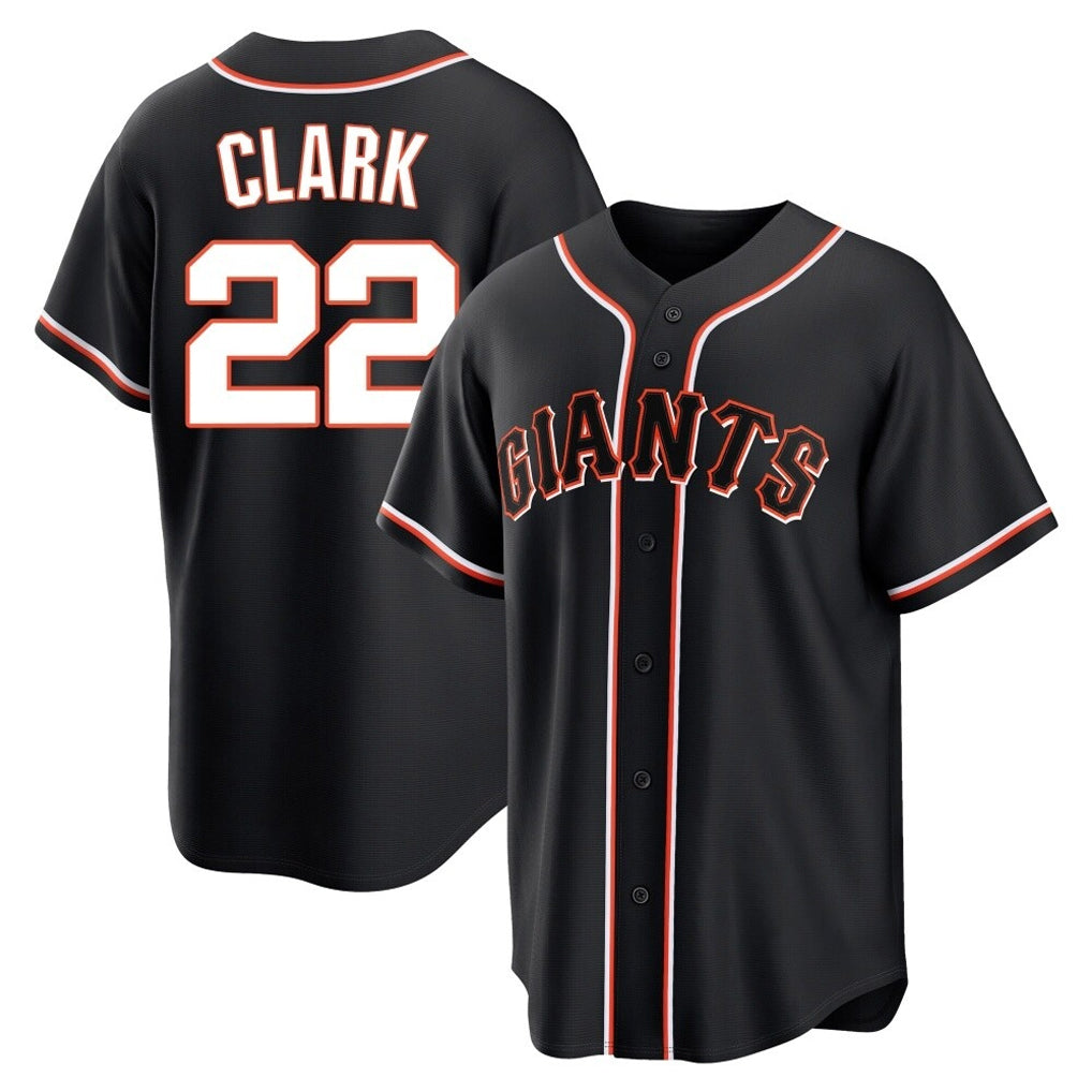 Jamed SF.Giants #22 Will Clark Player Black Fashion Out Home Limited Stitched Jerseys