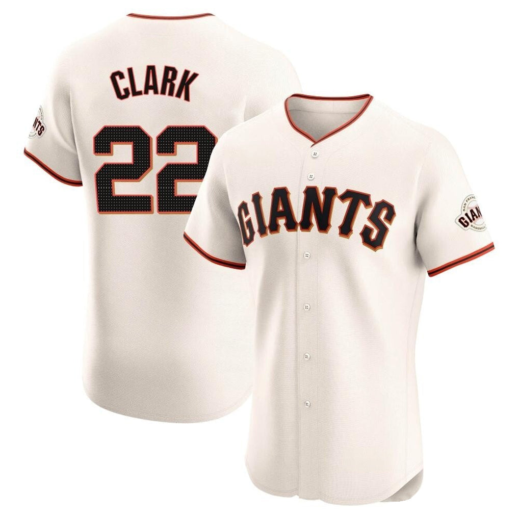 Jamed SF.Giants #22 Will Clark Player Cream Home Limited Elite Stitched Jerseys