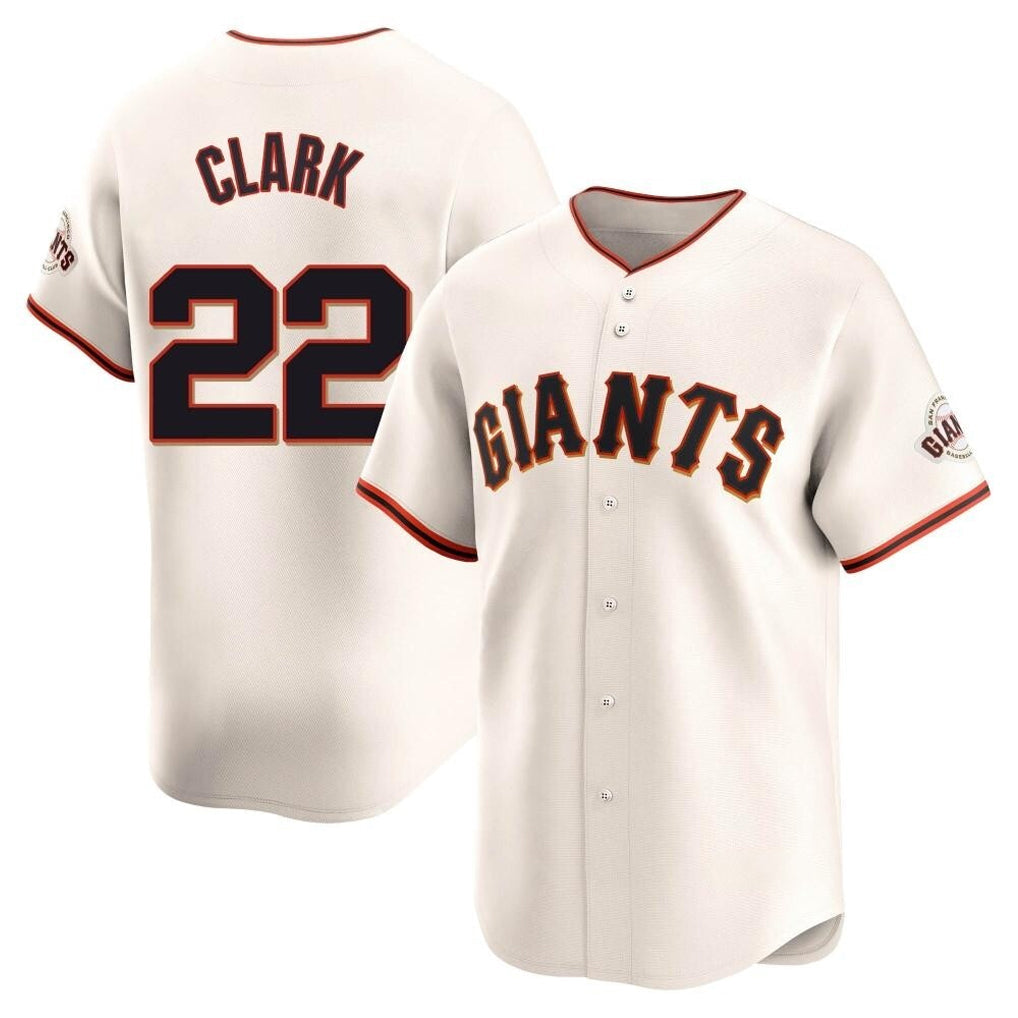 Jamed SF.Giants #22 Will Clark Player Cream Home Limited Stitched Jerseys