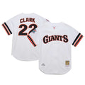 Jamed SF.Giants #22 Will Clark Player White Mitchell & Ness Cooperstown Collection 1989 Limited Stitched Jerseys