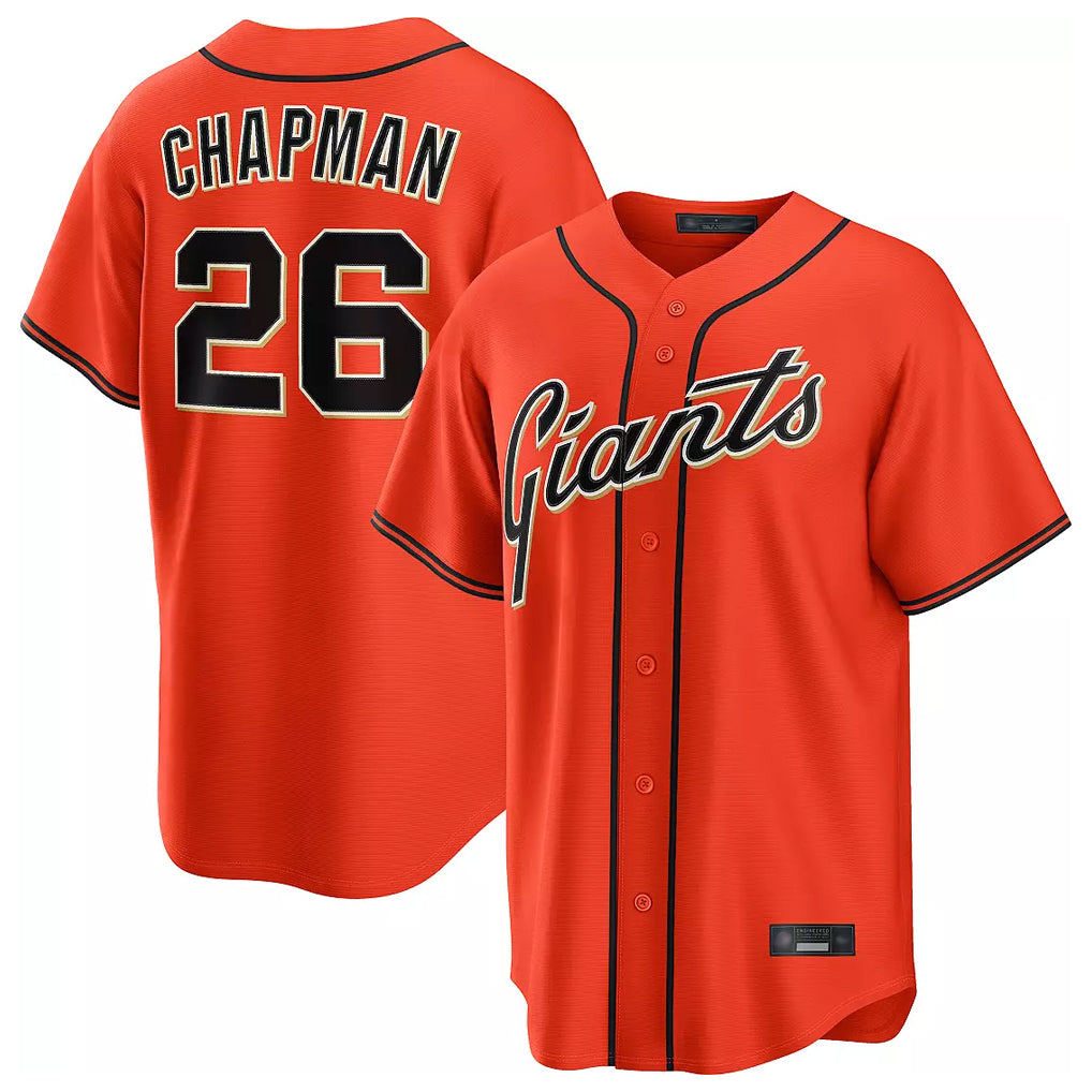Jamed SF.Giants #26 Matt Chapman Player Orange Home Game Stitched Jerseys