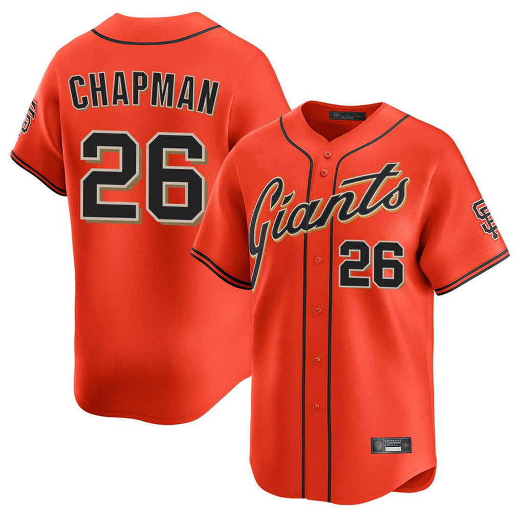 Jamed SF.Giants #26 Matt Chapman Player Orange Home Limited Stitched Jerseys