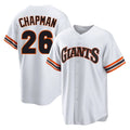 Jamed SF.Giants #26 Matt Chapman Player White Throwback Cooperstown Collection Home Game Stitched Jerseys