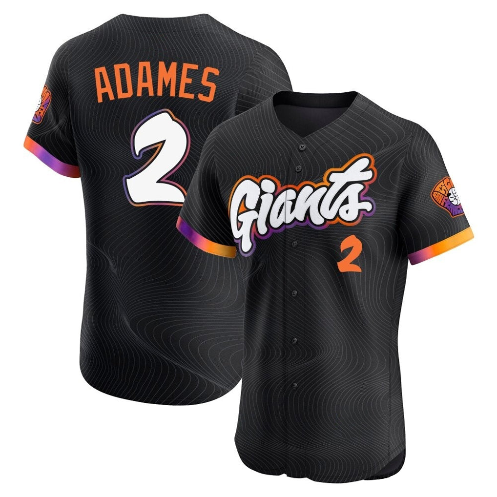 Jamed SF.Giants #2 Willy Adames Player Black 2025 City Connect Home Limited Elite Stitched Jerseys