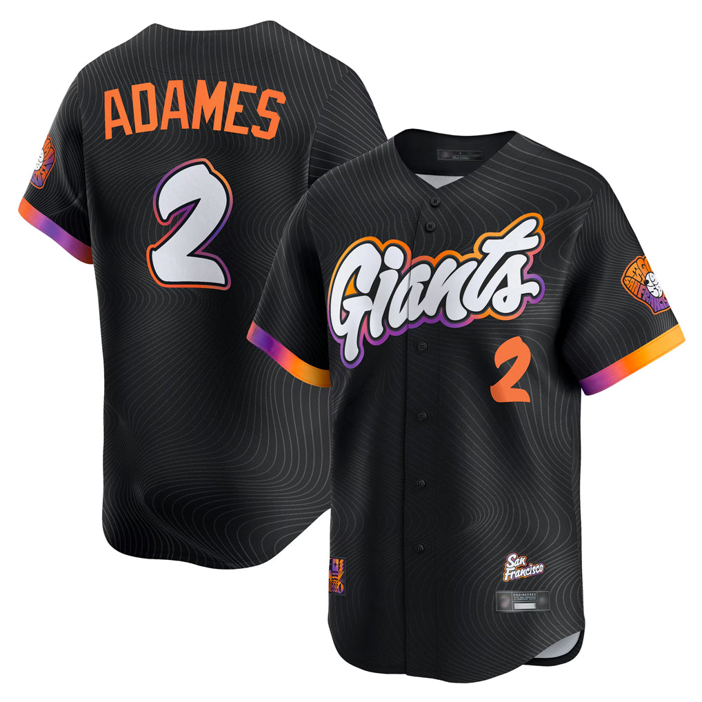 Jamed SF.Giants #2 Willy Adames Player Black 2025 City Connect Home Limited Stitched Jerseys