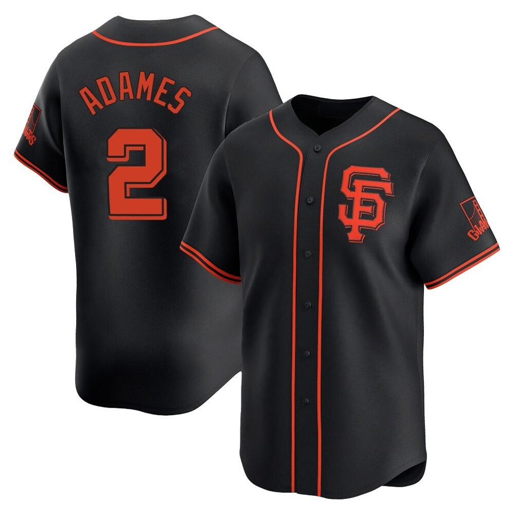 Jamed SF.Giants #2 Willy Adames Player  Black 2026 Home Limited Stitched Jerseys