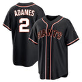 Jamed SF.Giants #2 Willy Adames Player Black Fashion Out Home Limited Stitched Jerseys
