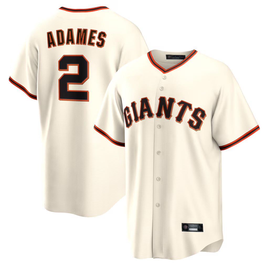 Jamed SF.Giants #2 Willy Adames Player Cream Home Game Stitched Jerseys
