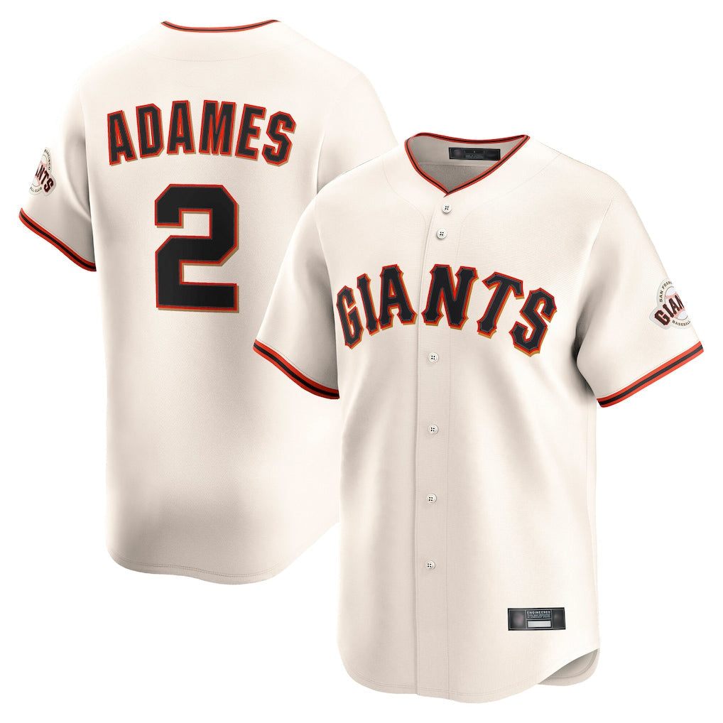 Jamed SF.Giants #2 Willy Adames Player Cream Home Limited Stitched Jerseys