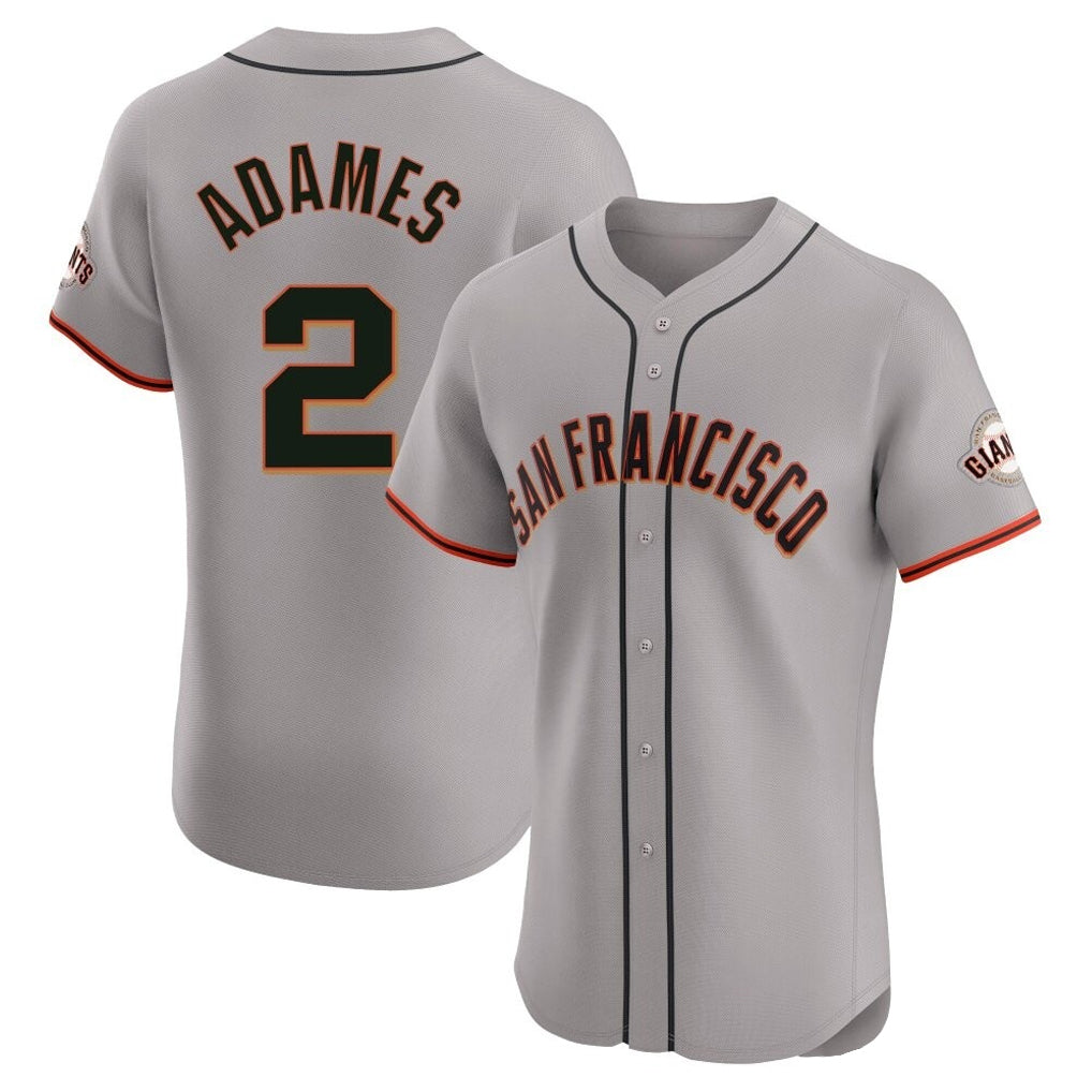 Jamed SF.Giants #2 Willy Adames Player Gray Home Limited Elite Stitched Jerseys