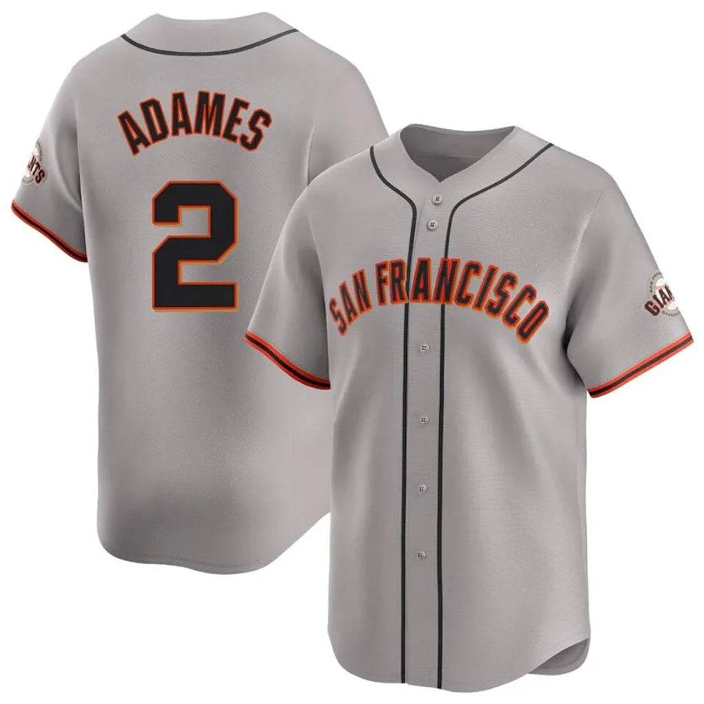 Jamed SF.Giants #2 Willy Adames Player Gray Home Limited Stitched Jerseys