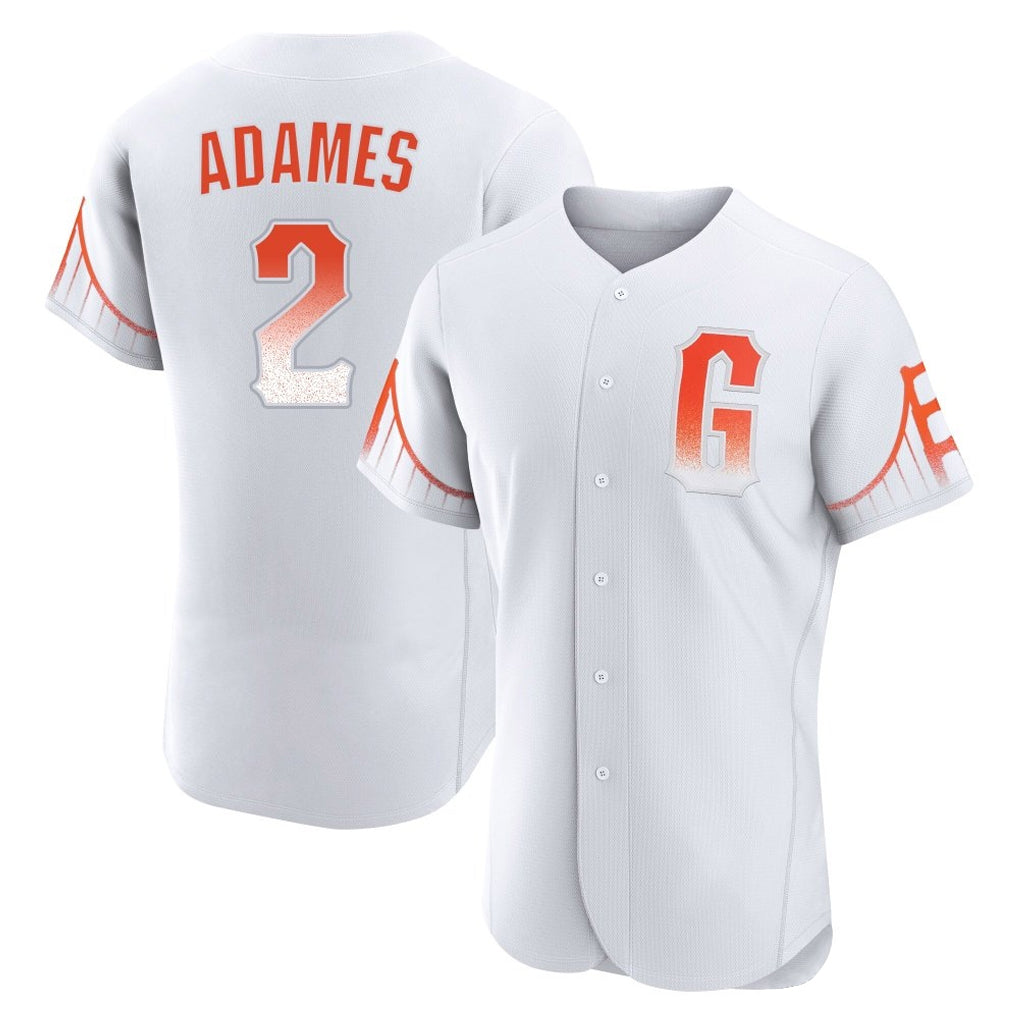 Jamed SF.Giants #2 Willy Adames Player White City Connect Home Limited Elite Stitched Jerseys