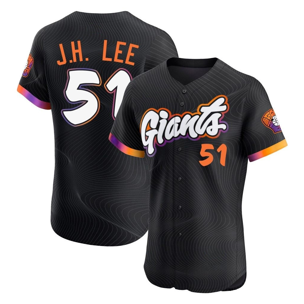 Jamed SF.Giants #51 Jung Hoo Lee Player Black 2025 City Connect Home Limited Elite Stitched Jerseys