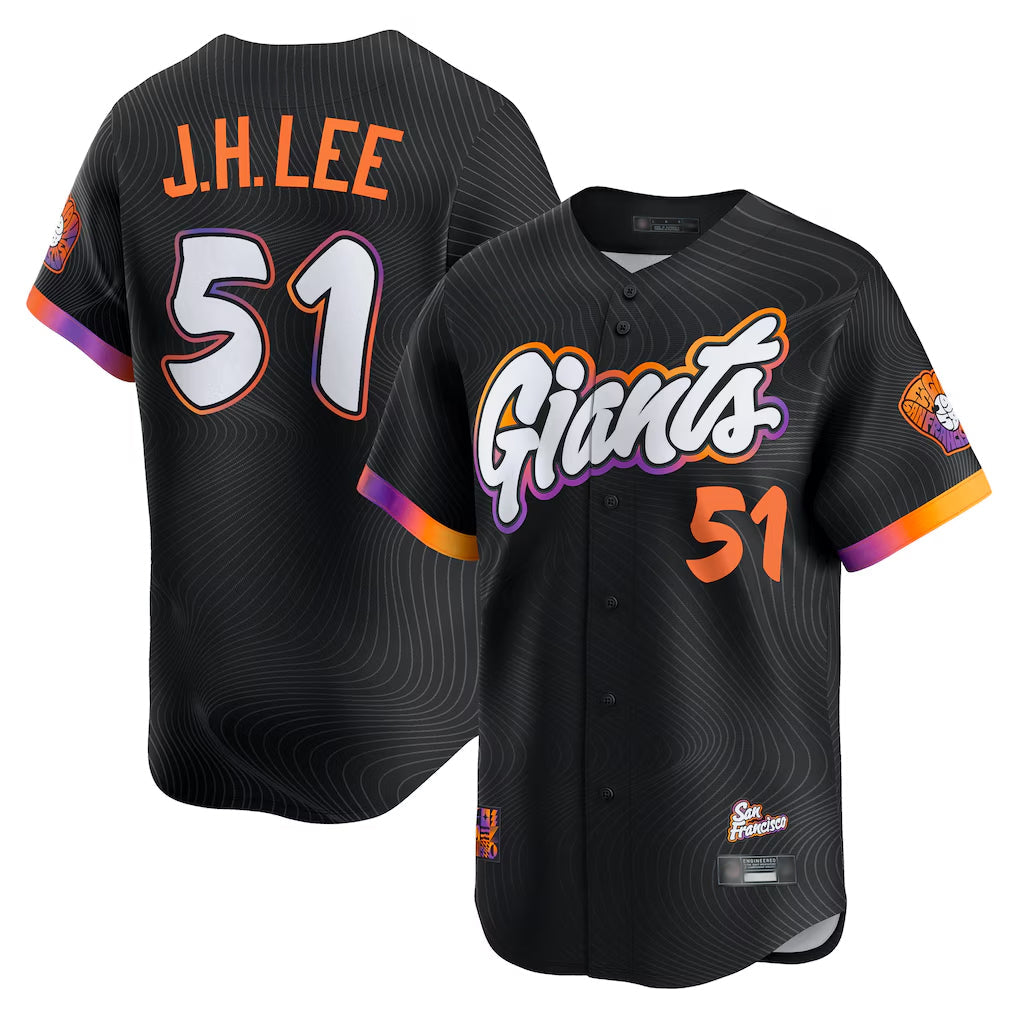 Jamed SF.Giants #51 Jung Hoo Lee Player Black 2025 City Connect Home Limited Stitched Jerseys