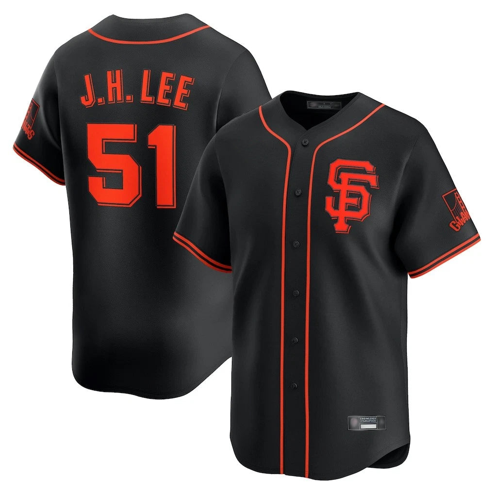 Jamed SF.Giants #51 Jung Hoo Lee Player Black 2026 Home Limited Stitched Jerseys