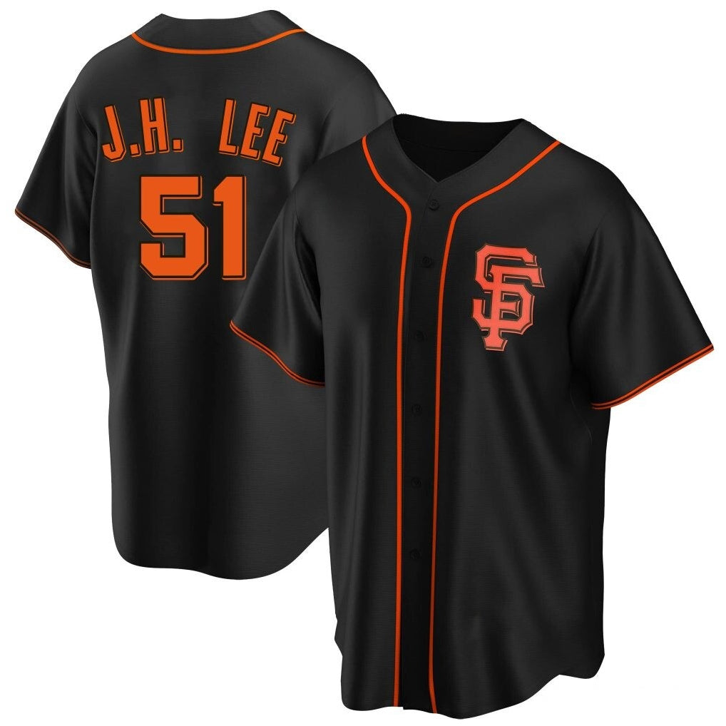 Jamed SF.Giants #51 Jung Hoo Lee Player Black Home Game Stitched Jerseys