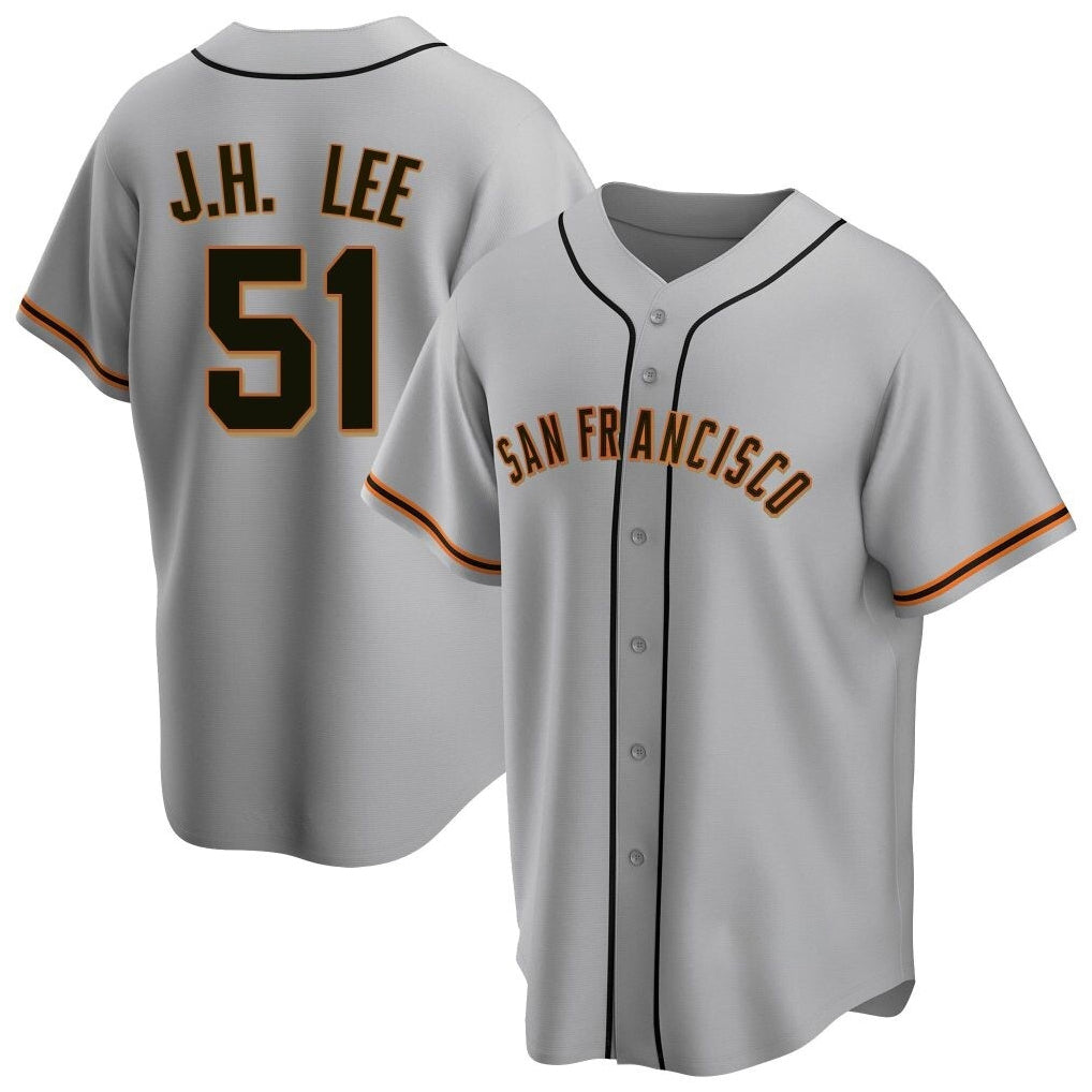 Jamed SF.Giants #51 Jung Hoo Lee Player Gray Home Game Stitched Jerseys