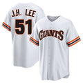 Jamed SF.Giants #51 Jung Hoo Lee Player White Throwback Cooperstown Collection Home Game Stitched Jerseys