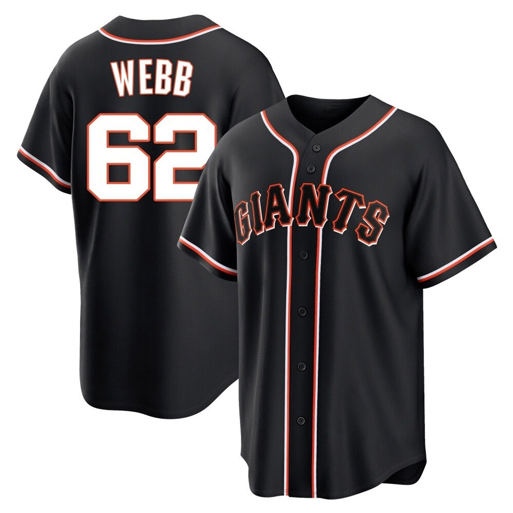 Jamed SF.Giants #62 Logan Webb Player Black Fashion Out Home Limited Stitched Jerseys