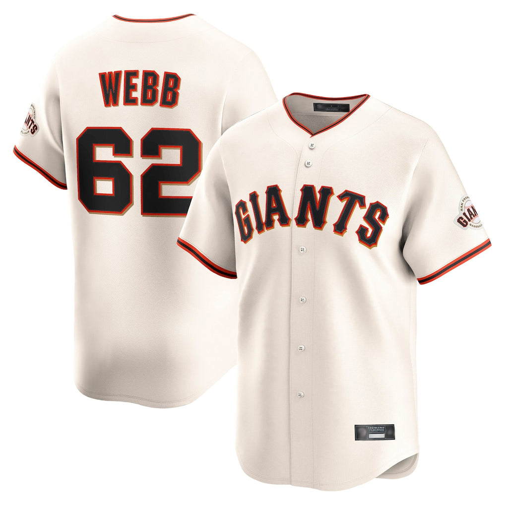Jamed SF.Giants #62 Logan Webb Player Cream Home Limited Stitched Jerseys