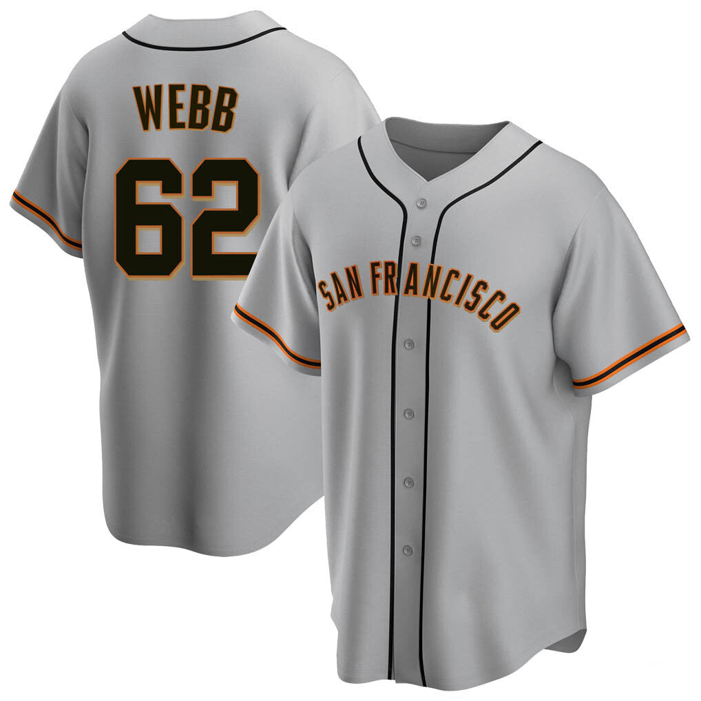 Jamed SF.Giants #62 Logan Webb Player Gray Home Game Stitched Jerseys
