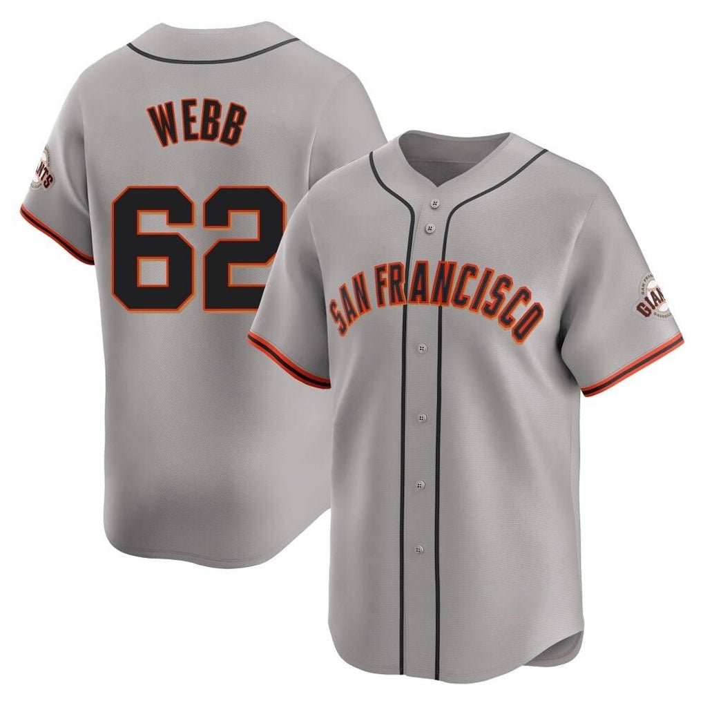 Jamed SF.Giants #62 Logan Webb Player Gray Home Limited Stitched Jerseys