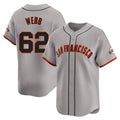 Jamed SF.Giants #62 Logan Webb Player Gray Home Limited Stitched Jerseys