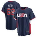 Jamed SF.Giants #62 Logan Webb Player Navy USA 2026 World Classic Road Limited Stitched Jerseys