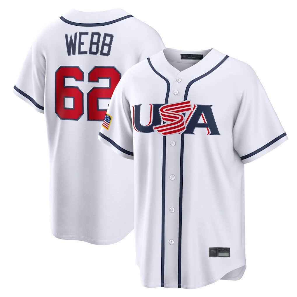 Jamed SF.Giants #62 Logan Webb Player White USA 2026 World Classic Road Limited Stitched Jerseys