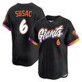 Jamed SF.Giants #6 Daniel Susac Player Black 2025 City Connect Home Limited Stitched Jerseys