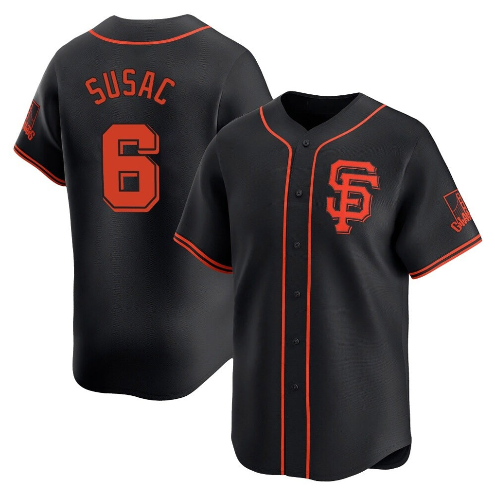 Jamed SF.Giants #6 Daniel Susac Player  Black 2026 Home Limited Stitched Jerseys