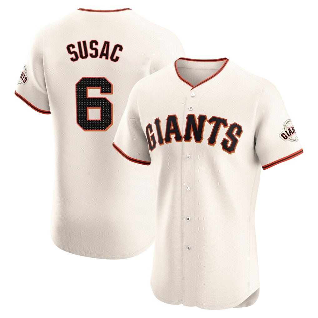 Jamed SF.Giants #6 Daniel Susac Player Cream Home Limited Elite Stitched Jerseys