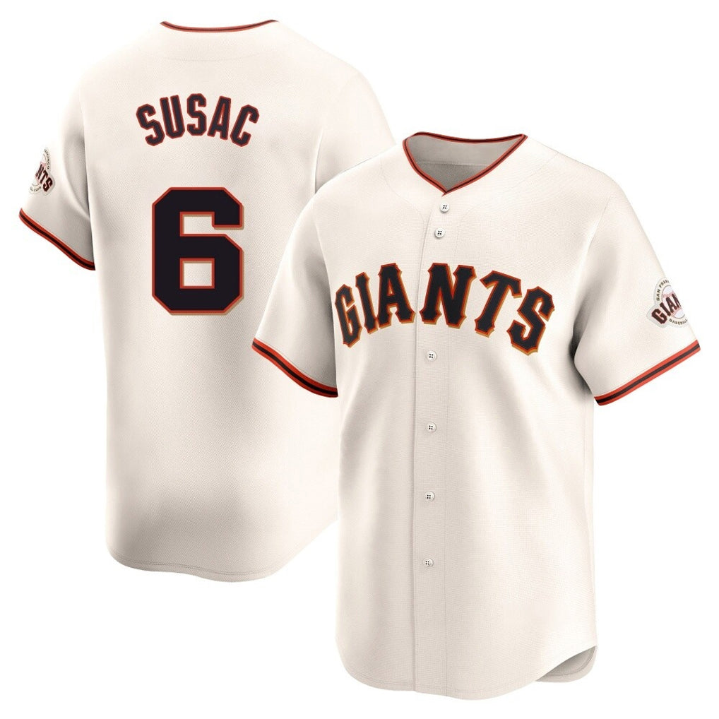 Jamed SF.Giants #6 Daniel Susac Player Cream Home Limited Stitched Jerseys