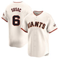Jamed SF.Giants #6 Daniel Susac Player Cream Home Limited Stitched Jerseys