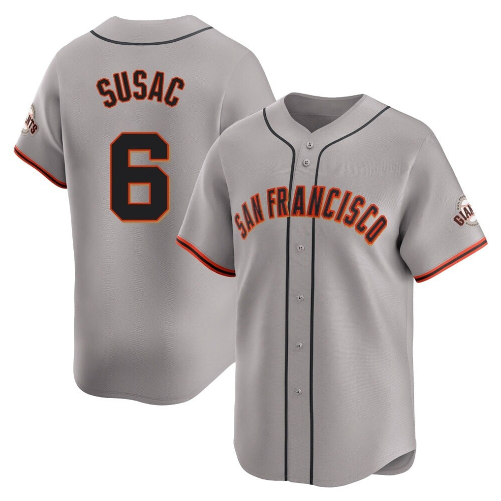 Jamed SF.Giants #6 Daniel Susac Player Gray Home Limited Stitched Jerseys