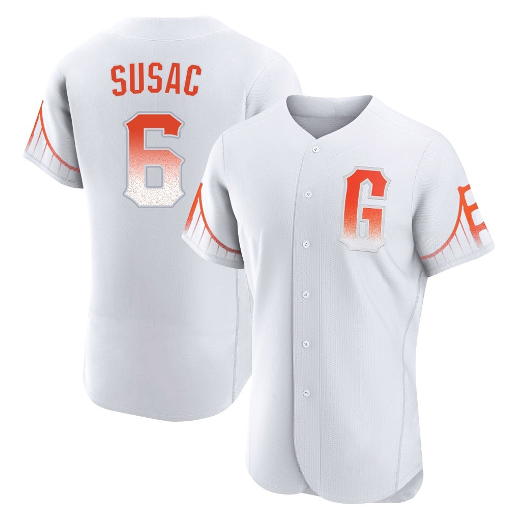 Jamed SF.Giants #6 Daniel Susac Player White City Connect Home Limited Elite Stitched Jerseys