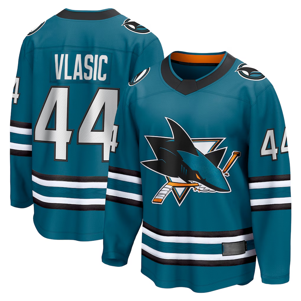 Jamed S.Jose Sharks #44 Marc-Edouard Vlasic Teal Home Breakaway Player Jerseys
