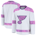 Jamed St.L.Blues White 2024 Hockey Fights Cancer Practice Jerseys