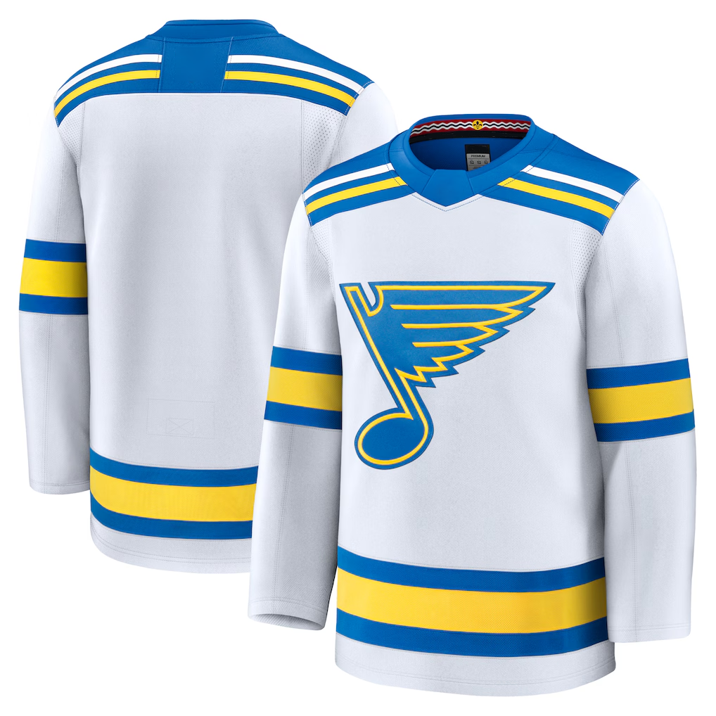 Jamed St.L.Blues White Away Premium Jerseys