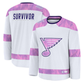 Jamed St.L.Blues White Hockey Fights Cancer Survivor Practice Jerseys